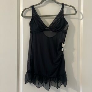 Victoria's Secret Black Sheer Chemise